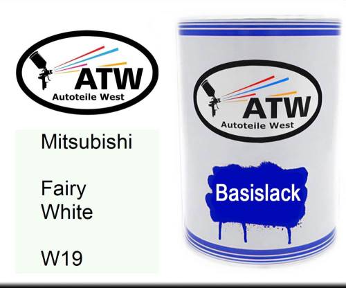 Mitsubishi, Fairy White, W19: 500ml Lackdose, von ATW Autoteile West.